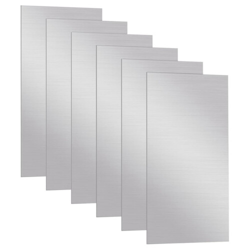 Conjunto de 6 chapas de alumínio retangulares planas de 6x12 polegadas para diversas aplicações.