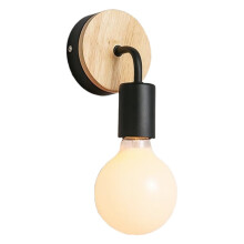 Nordic Wood Lamp Base E27 Retro Bedside Wall Light Holder Interior Lighting for Bedroom Living Room Home Decor Fixtures