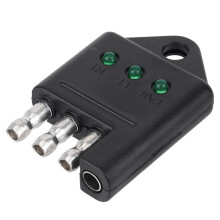 4-pins aanhangerstekkertester, 4-weg vlakke aanhangerbedradingstester met LED-indicatoren voor draadconnector remrichtingaanwijzer