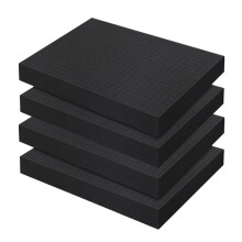 4 Schaumstoffeinlagen, 405 x 305 x 25 mm Raster-Schaumstoff, Schaumstoffeinlage für Transport, Werkzeugkasten, Kameratasche, Verpackung, DIY