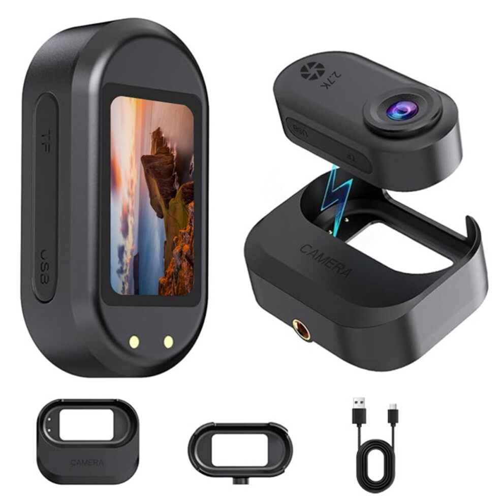 2.7K 1.47Inch Magnetic Charging Thumb Camera Pet Hd Camcorder Casual Recorder Outdoor Sports Camera Black 4853165729615