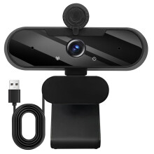 1080P HD USB-webcam met groothoeklens, ingebouwde microfoon, draaibaar statief voor streaming, videogesprekken en conferenties