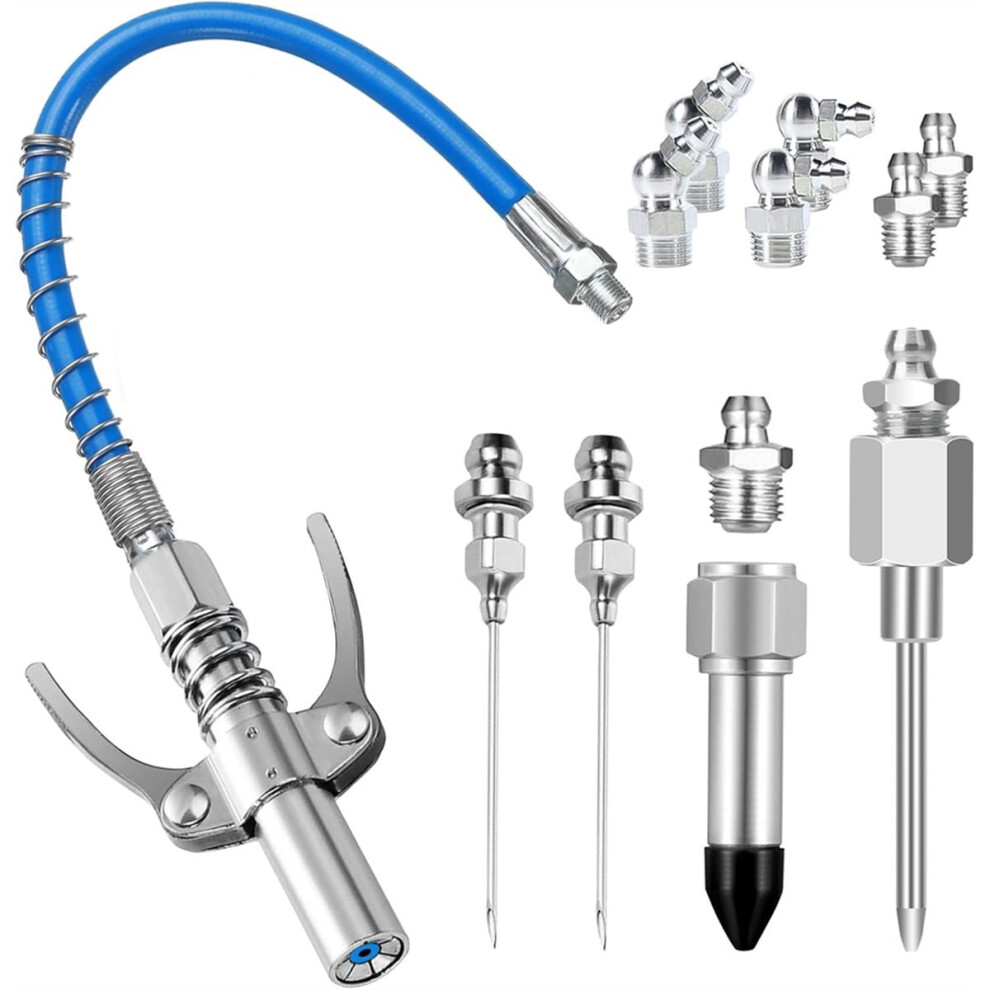 12Pcs Grease Tips Kit, Quick Connect Coupler And Flexible Hose, For Automotive, Tractor, Industrial Lubrication 4853165711825