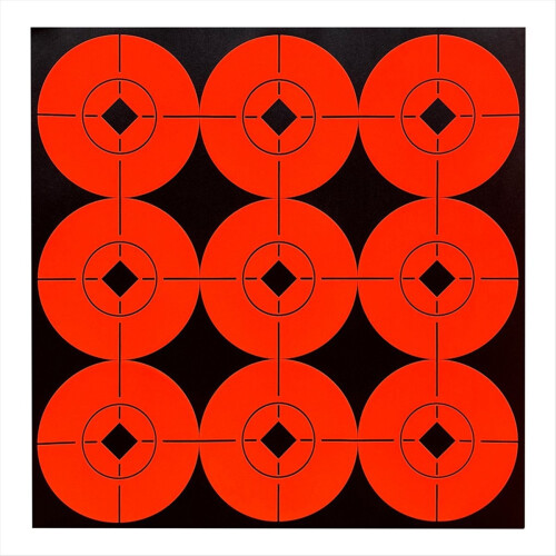 Alvos de 3 polegadas com olhos autoadesivos laranja brilhantes de alto contraste. 2
