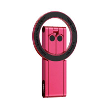 MA60 Magnetic Phone Tripod Stand Foldable Desk Holder Flexible Adjustment for 17 16 Smartphones Rose Red