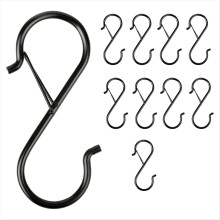S-Haken mit Sicherheitsverschluss, 10 Stück, robustes Metall, zur Organisation von Küche, Kleiderschrank und Garage