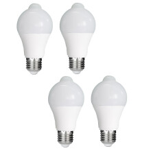 4PCS E27 Motion Sensor Led Bulbs 220V Smart Bulb Working in Night Sensor for Porch Stairs Garage Security Lights