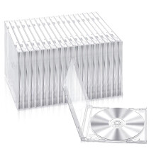 20 estuches para CD de 10,4 mm, estándar, transparentes, para DVD y protección de repuesto
