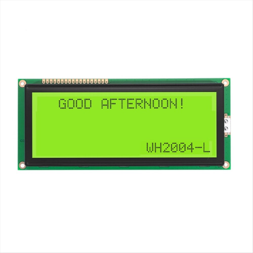WH2004L Μεγάλη Οθόνη COB 5V Κιτρινοπράσινη, Ανάλυση 20x4, Οθόνη LCD Graracter 20x4