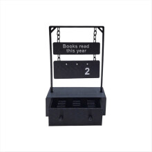Manual Rotation Update Hanging Book Counter with Digital Storage for Classrooms Libraries and Reading Challenges Black