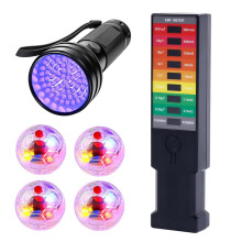 Equipment Kit - 6 Pcs Set with Emf Meter, UV Flashlight, LED Light Up Pet Cat Ball - for Home and Office Inspections