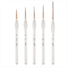 Set di pennelli ultra-sottili per disegno acrilico, acquerello, penna a gancio in nylon, punta fine, kit di strumenti per pittura a olio, bianco