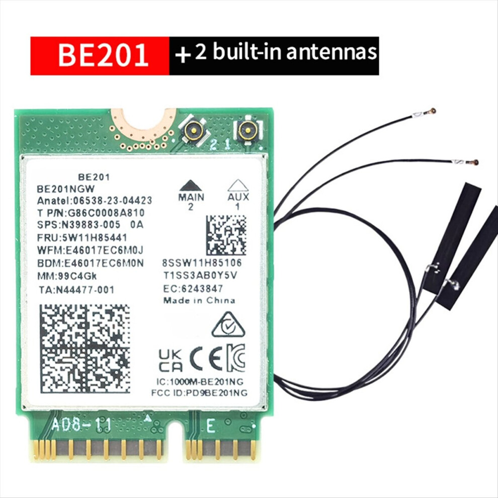 Cnvio3 Module Carte Wi-Fi 7 BE201 BE201NGW M.2 Cnvio3 8774 Mbps tri-bande BT5.4 avec ...
