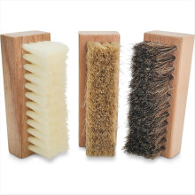 Kleines Schuhreinigungsbürsten-Set mit 3 Bürsten aus Nylon-, Wildschwein- und Rosshaarborsten, für Leder, Wildleder, Canvas, Textilien und Taschen