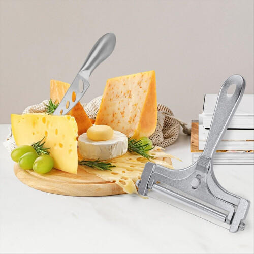 6pcs Cheese Slicer Kit, Wrench Comfortable Handle Wire Replacement for Block Butter Adjustable Slicing Kitchen Tools 1