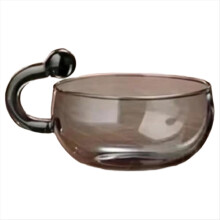 Hoog esthetische Scandinavische stijl glazen rattenstaart theepot, grijze koffiekop, huishoudelijke warmte-
