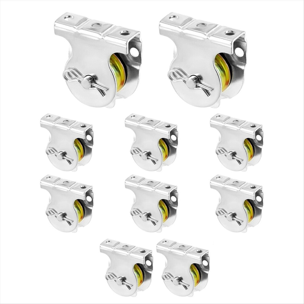 10Pcs Wall Mount Pulleys, 1-1/2" Ceiling Mount Single Pulley V-Groove Pulley Hardware Accessories For 3/8" Wire Or Rope 4854054962571
