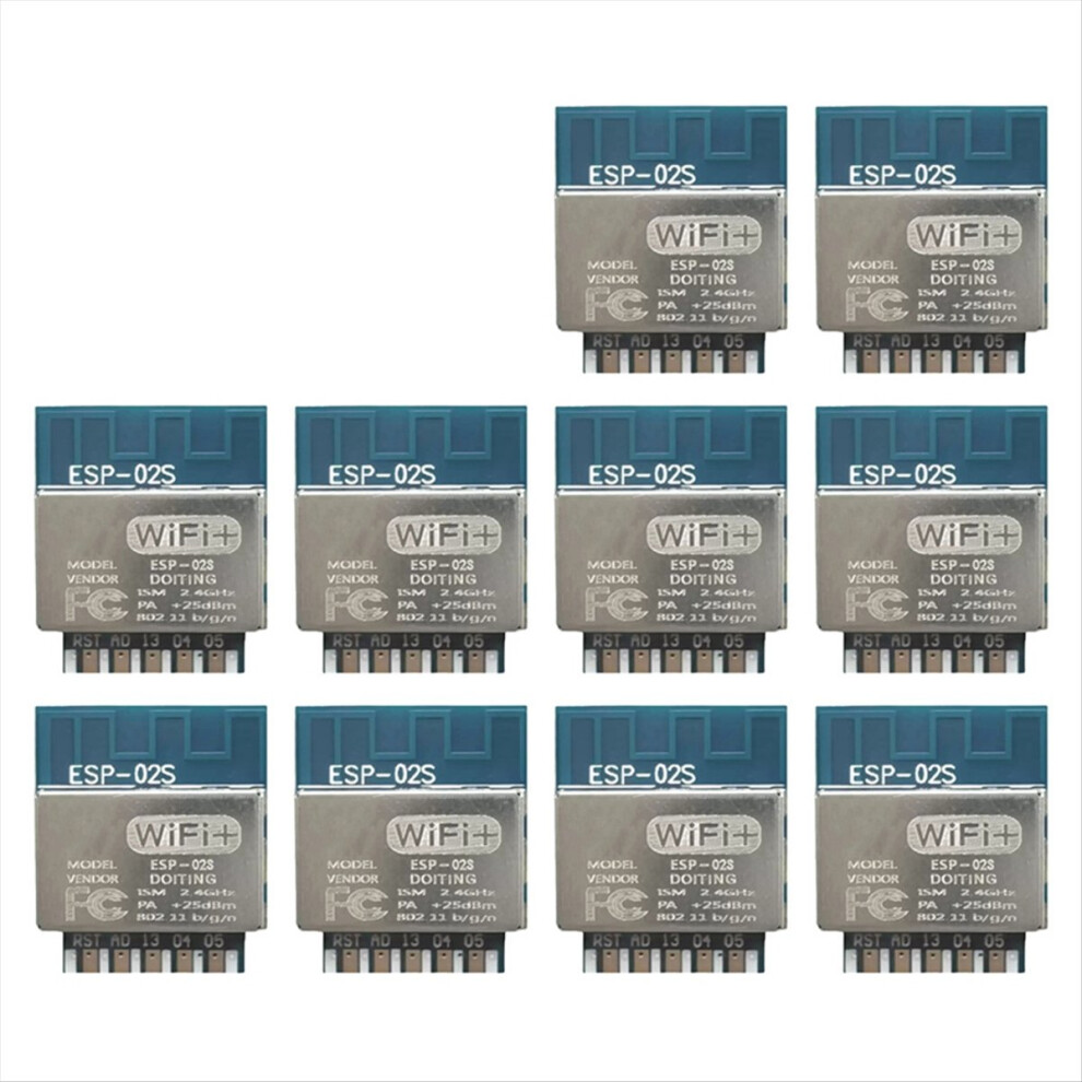 10Pcs Esp-02S Wi-Fi Module Serial Golden Finger Package Esp8285 Wireless Transparent Transmission For Esp8266 4854054959953
