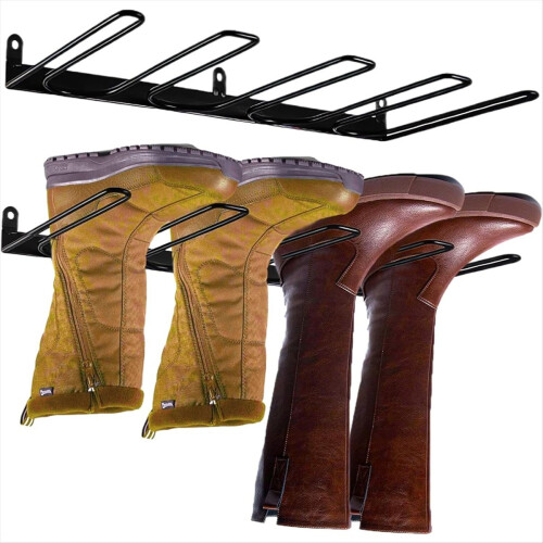 Boot Rack Wall Mount - Space Saving Boot Racks Organizer Tall Boots Storage for Cowboy Shoes