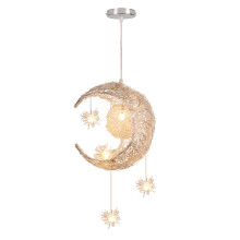 25CM Modern Pendant Light Creative Moon Ceiling Light Retro Vintage Pendant Lights For Hallway Bedroom Living Room Warm White