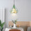 2PCS Creative Pendant Lights Modern Pendant Light Green Iron Metal Ceiling Light 25CM E27 3