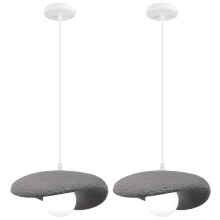 2X 20CM Creative Personalized Pendant Light Indoor Ceiling Light E27 Retro Pendant Light Modern Grey Pendant Lights