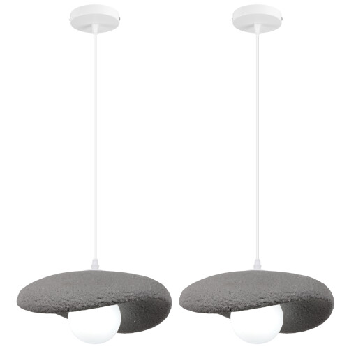 2X 20CM Creative Personalized Pendant Light Indoor Ceiling Light E27 Retro Pendant Light Modern Grey Pendant Lights