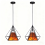2PCS Creative Pendant Lights Modern Pendant Light Brown Iron Metal Ceiling Light 25CM E27 1