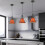 2PCS Creative Pendant Lights Modern Pendant Light Brown Iron Metal Ceiling Light 25CM E27 2