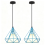 2PCS Creative Pendant Lights Modern Pendant Light Blue Iron Metal Ceiling Light 25CM E27 1