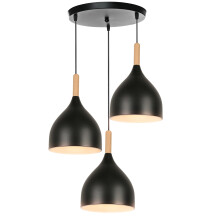 Modern Ceiling Light 3 Lights Retro Pendant Light Black Metal Pendant Light Indoor Pendant Light For Bedroom Living Room Hallway