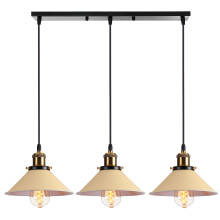 Retro Industrial Pendant Lights 3 Lights Vintage Pendant Lights Metal Ceiling Light E27 Base Yellow