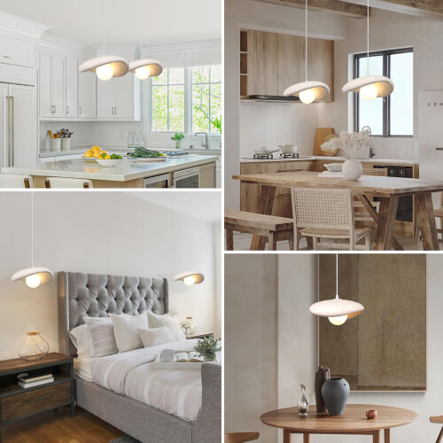 2X 20CM Creative Personalized Pendant Light Indoor Ceiling Light E27 Retro Pendant Light Modern White Pendant Lights 2