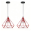 2PCS Creative Pendant Lights Modern Pendant Light Red Iron Metal Ceiling Light 25CM E27 1