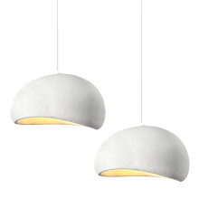 2X 40CM Creative Personalized Chandelier Indoor Ceiling Light E27 Retro Pendant Light Modern White Pendant Lights