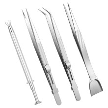 4-delige set met grijpergereedschap, juwelierspick-up, strooipen, 4 klauwen, piercingbal, sieradenvergrendelingspincet