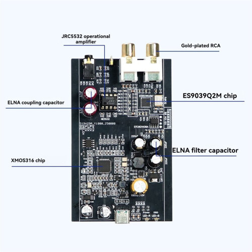Portable Full Balanced Headphone Amplifier ES9039Q2M USB XMOS316 DSD64-512 AMP Audio Decoder 2