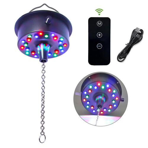 Motor para Bola de Discoteca com Luzes e Controle Remoto, Motor com 24 LEDs para Bolas de 4/6/8/12 polegadas para Festas 1