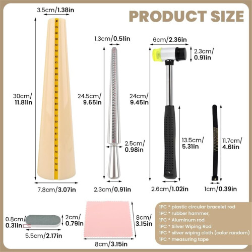Jewelry Ring Sizer Tools Including Ring-Mandrel Sizer, Adjust Ring-Sizer Guage Making Tool for Jewelry Makers DIY 2