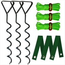 Garden Tree Support Tool Spiral Floor Nail Heavy Duty Spiral Stump Support Fixing Set