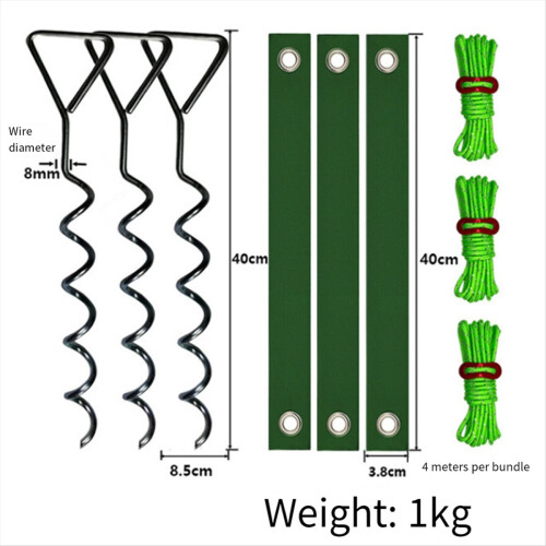 Garden Tree Support Tool Spiral Floor Nail Heavy Duty Spiral Stump Support Fixing Set 1