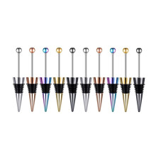 10 stuks kralen wijnstoppers - decoratieve kralen flessenstopper, voor doe-het-zelf drankcadeaus, 5 kleuren herbruikbare kurken