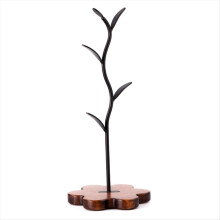 Koffiemokhouder, mokkenboom voor aanrecht, bladvormig met houten voet, mokkenrek, aanrecht, koffiebar, accessoire