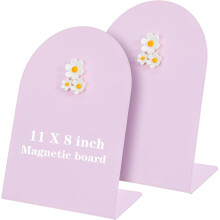 Conjunto de 2 Quadros de Avisos Magnéticos Rosa para Mesa com 6 Ímãs, 20x28 cm, Suporte para Exibição de Recados, Ideal para Casa e Escola