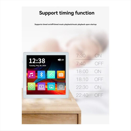 Bluetooth Wall Amplifier Touch Screen Audio Control Panel with TF FM Radio Integrated Stereo Ceiling Speaker System 2