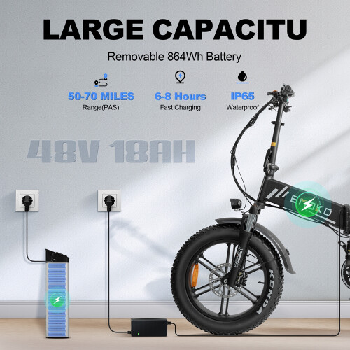 EMOKO EC20 Pro electric bicycle, 50KM/H MAX, grey 1