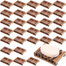 30 stuks houten douchezeepbakjes, grote zeephouder, afdruipbakje, standaard voor badkamer, keuken, spons, shampoo, wastafel