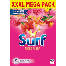 Surf Tropical Lily Washing Powder joy-infused fragrance with natural essential oil lasting up to 12 hours 125 washes 6.25 kg