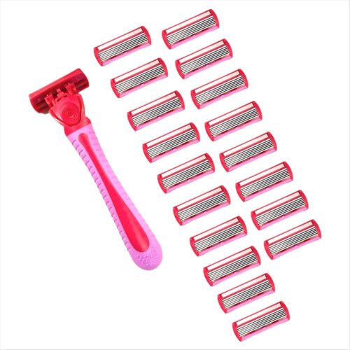 1 Handle + 18 Blades/Women Manual 6-Layer Stainles 1