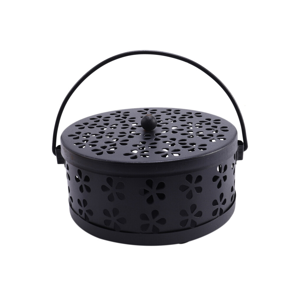 Nordic Retro Metal Hollow Floral Mosquito Coil Holder Garden Burner Mosquito Repellent Boxï¼Blackï¼ 4853858183304